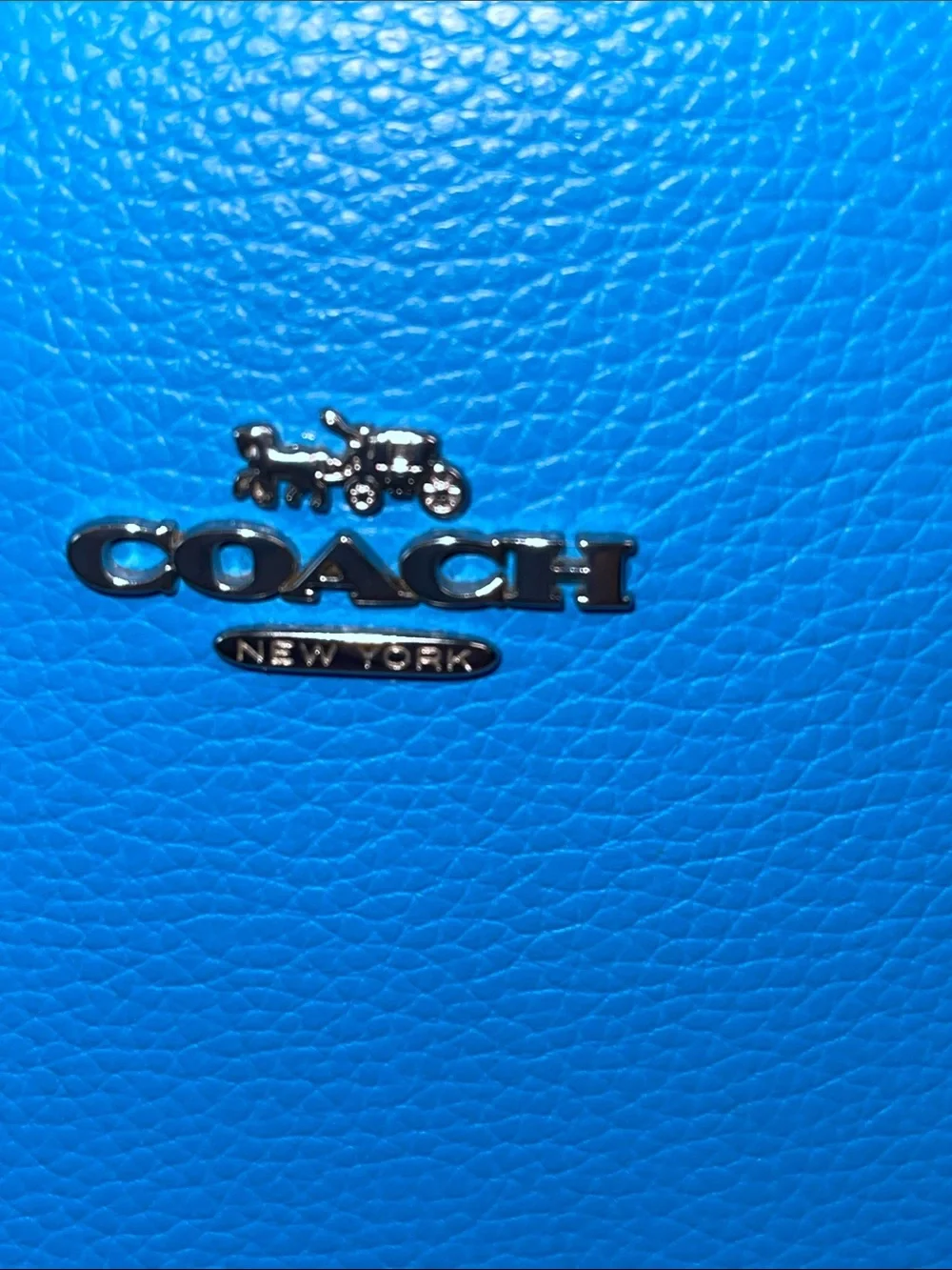 COACH F2378-C4084 Mollie Tote 25 Sky Blue Leather Crossbody Authentic